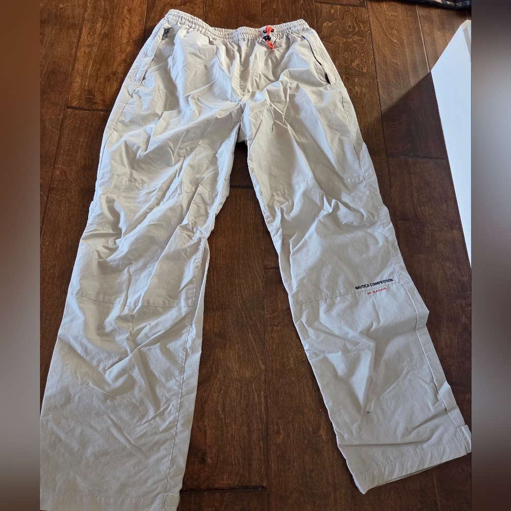 Nautical Vintage Men's White Cargo Pants Size Medium Size 34 X 31